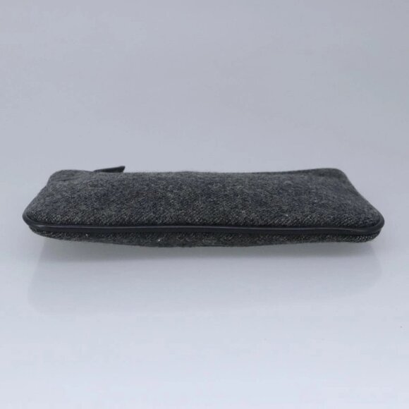 PRADA Pouch Wool Black Auth ti2350 - Picture 7 of 16